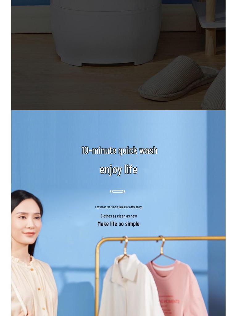 Compact Semi-Automatic Mini Washing Machine with Blue Light and Spin Function