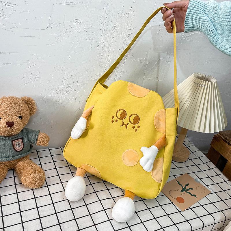 

Творческий новый сырный мешок, размер персонализированной женской сумки, милая сумочка, студенческая холщовая сумка-мессенджер