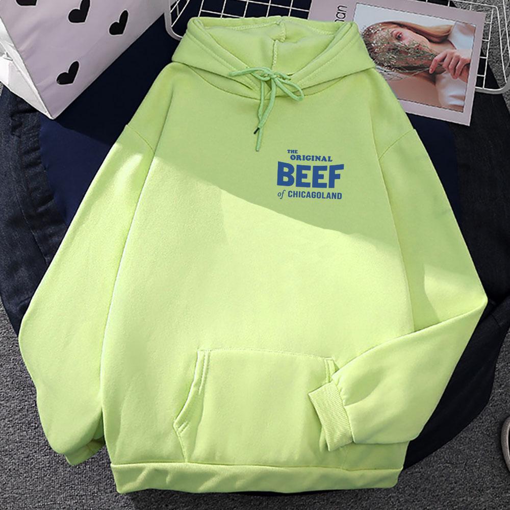 The Bear TV Series Graphic Hoodies The Original Beef of Chicagoland Letter Printing Sweatshirts Long Sleeve Winter Pullovers