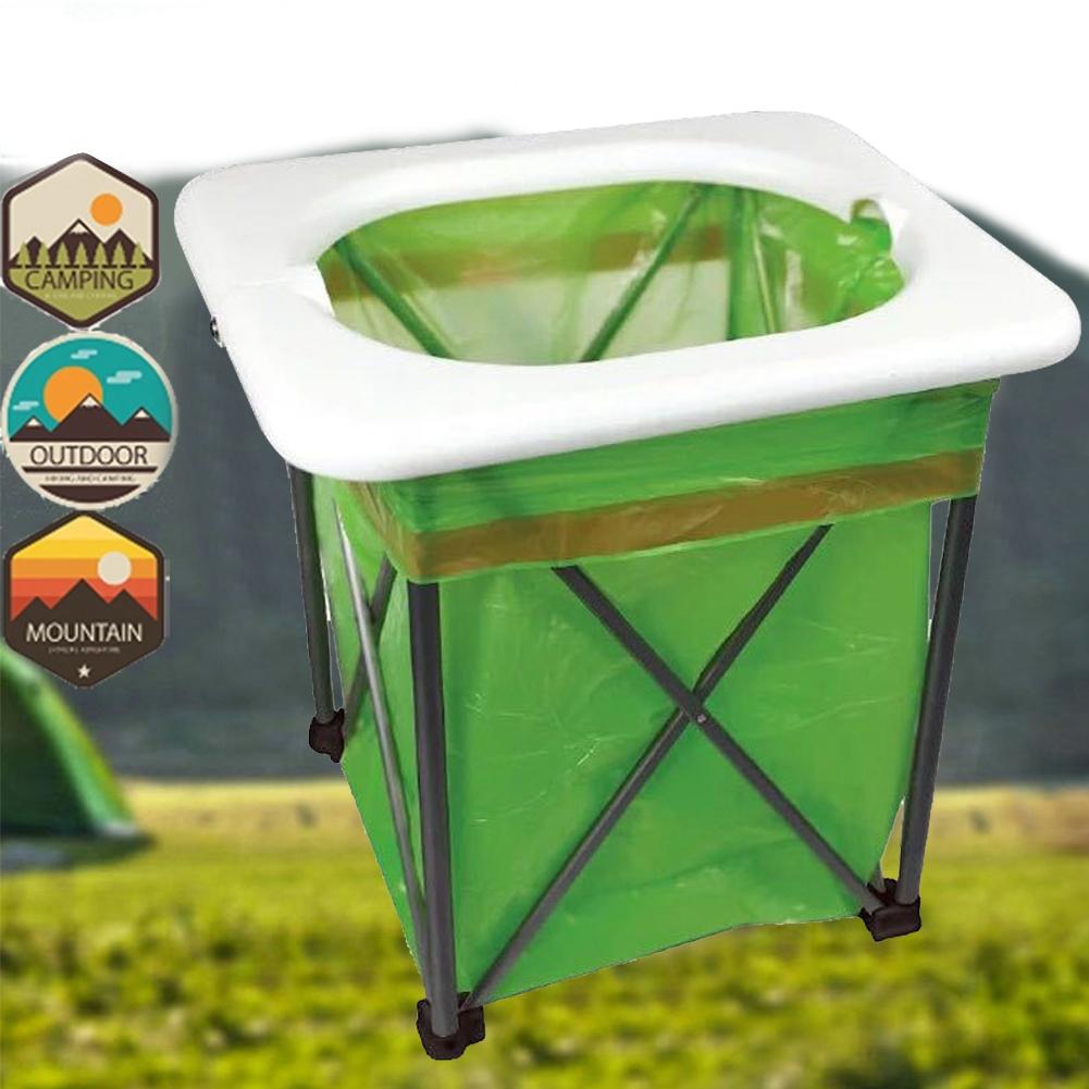 BRS94 1PCS Metal Portable Multi Functional Folding Emergency Mobile Seat Toilet for Outdoor