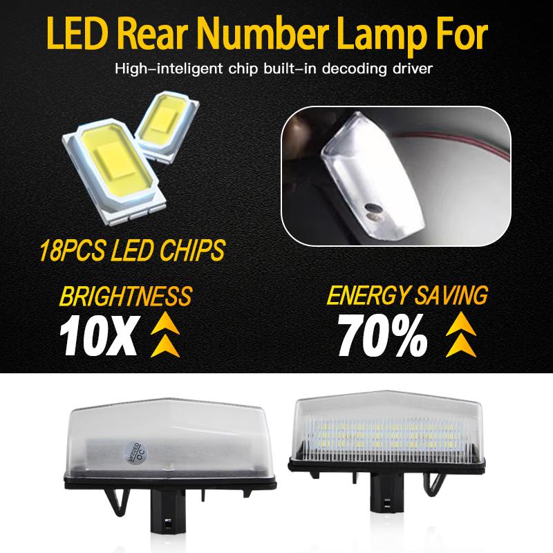 2PC OEM LED License Plate Light Bulbs For Toyota Prius XW20 XW30 2004-2015 Venza 2008-2015 Matrix 2009-2013 RAV4 XA40 2013-2018