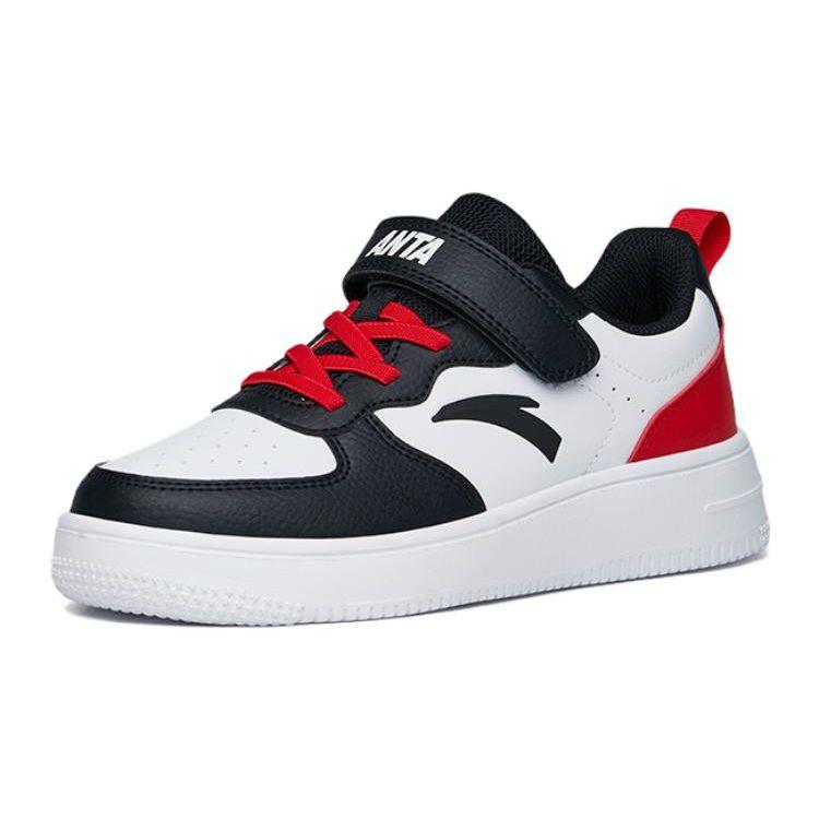 Anta Comfortable Versatile Anti-Kick Low-Top Kids Skate Shoes Kids Sneakers Black White Red A332338063J-3