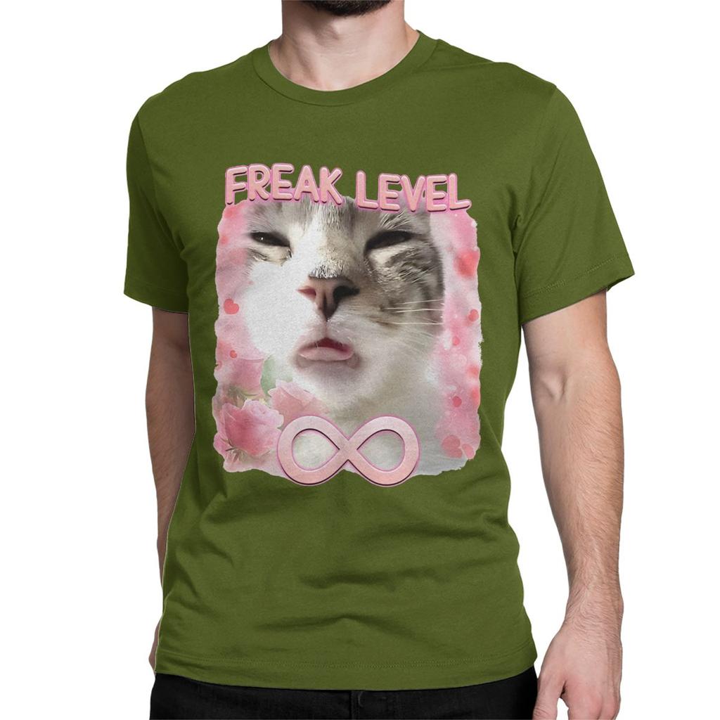 Men Womens TShirts Freaky Ahh Awesome 100 Cotton Tee Shirt Diagnosed Freak Funny Cat Meme T Shirts Clothes New Arrival