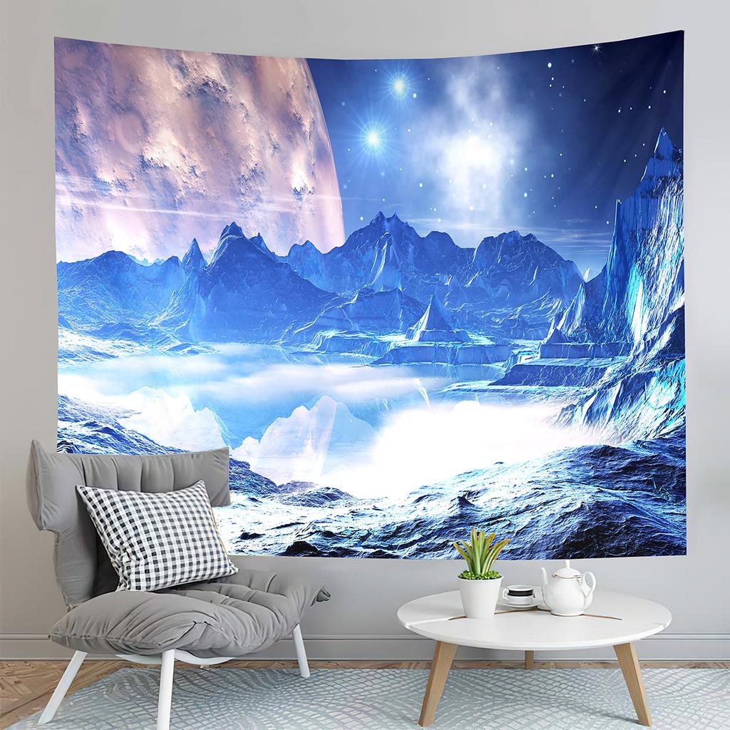 Fantasy Galaxy Tapestry Universe Outer Space Earth Landscape Tapestry Wall Hanging Decor Tapestries Bedroom Living Room Dorm