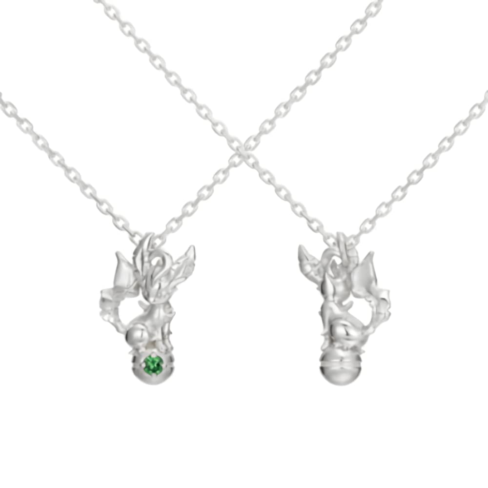 

Pokemon Leafeon Monster Ball Necklace Silver Unisex Men Women Popular Accessories Present Gift [U-Treasure] &