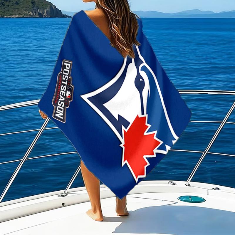 1pc Toronto Blue Jays Beach Towel, Beach and Seaside Swimming Pool Equipment, Fashion Pattern, Rectangular, Travel Essentials