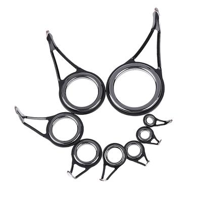 8 Adet Olta Kamışı Kılavuzu Seramik Halkalar Yüksek Karbon Çelik Oval Üst 6-30Mm Direk Tamir Takımı Yedek Set Balıkçılık Ekipmanı Aksesuarları