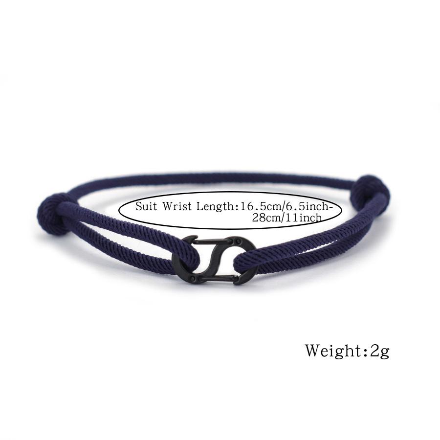 Simple Style 3mm Rope Bracelet Men Women 6 Colors Stainless Steel Clasp Leisure Versatile Accessories Adjustable Cord Braslet