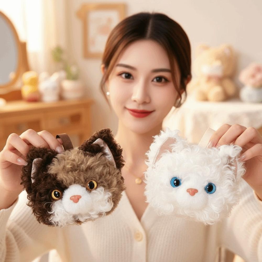 Soft Cat Key Chain Mini Plush Bag Pendant Fluffy Hanging Accessory Kitten Key Ring  Birthday