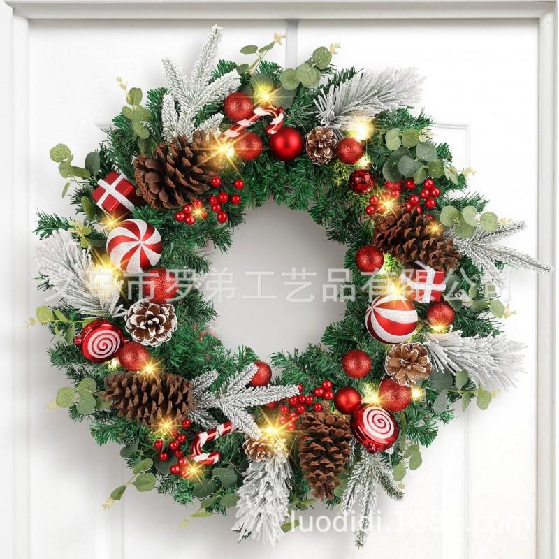 Christmas Wreath Door Hanging Decor Home Mall Window Party Festive Simulation Ornament