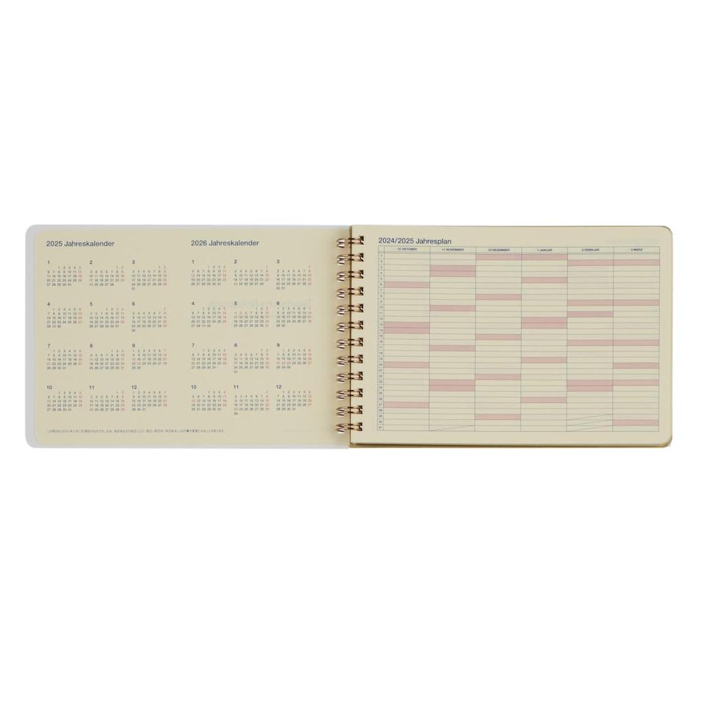 Delfonics 2025 Edition Planner (Starts October 2024) Rollbahn Snake Diary, Horizontal, Large, Monthly Schedule Book (Light Yellow)
