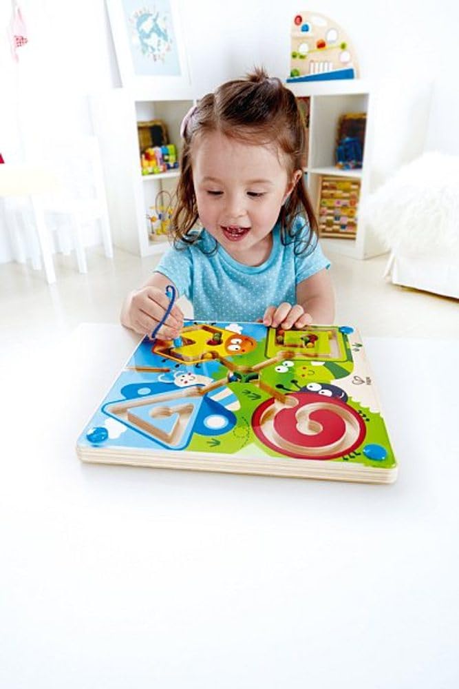 Hape Bug Rolling Maze, 24.5 x 24.5 x 2.1 cm, Ages 3 and Up, Wooden Pretend Play Toy, E1709