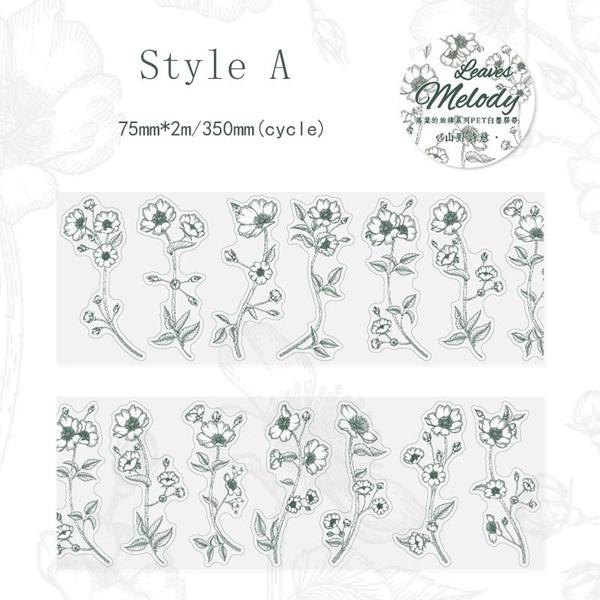 1 rolle Vintage Pflanzen & Blumen Serie PET Band Scrapbooking Dekoration Collage Journal Tagebuch Diy Aufkleber