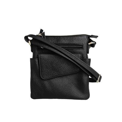 RSINC Vinata Genuine Leather Crossbody Sling Black Slim Design with Front Pocket B0FF32SQTW