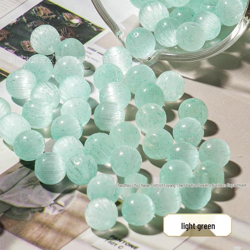 8mm Frosted Macaron Cat's Eye Glass Beads for DIY Jewelry Making