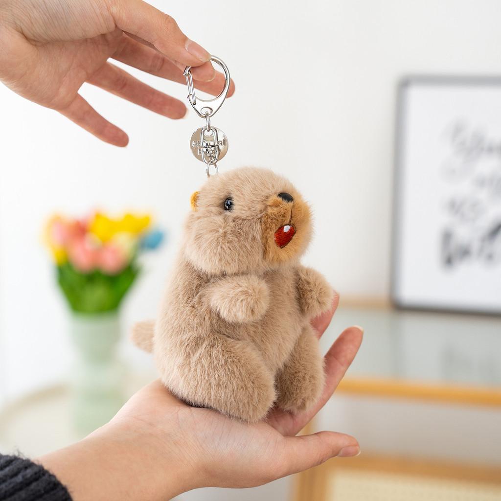 Marmota Key Plush Chain Pendant With Sound For Backpack Decoration And Idea Gift