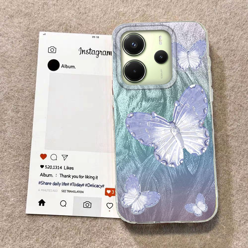 Cartoon Multicolor Butterfly Phone Case for Xiaomi 13T 14T Pro Redmi Note 14 13 Pro 13 13C A5 Poco A71 Shell Silicone Back Cover