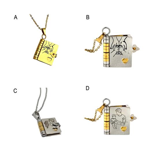 Daughter Book Necklace My Incredible Girl Pendant Stainless Steel Engraved Mini Book Necklace Jewelry Gift