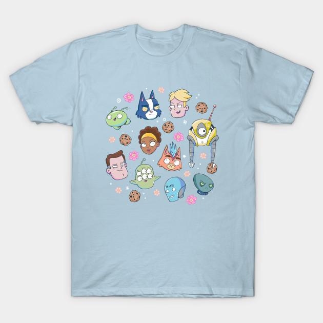 

Men Black Print T-shirt Final Space Friends And Enemies Pattern 1 No-Cut Transfer Paper Print Cotton Tshirt M