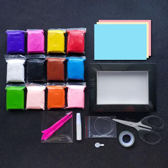 DIY Lufttrocknender Ton Set 3D Fotorahmen Basteln für Paare Valentinstag Geburtstagsgeschenk Nicht klebender Modellierton für Kinder Erwachsene