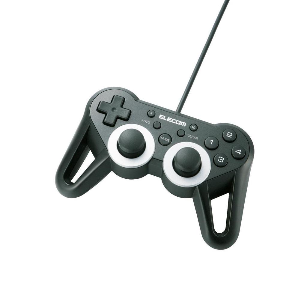 ELECOM Gamepad USB connection 12 button analog stick equipped fire high durability for Final Fantasy A Realm Black [2010 model] vibration/rapid