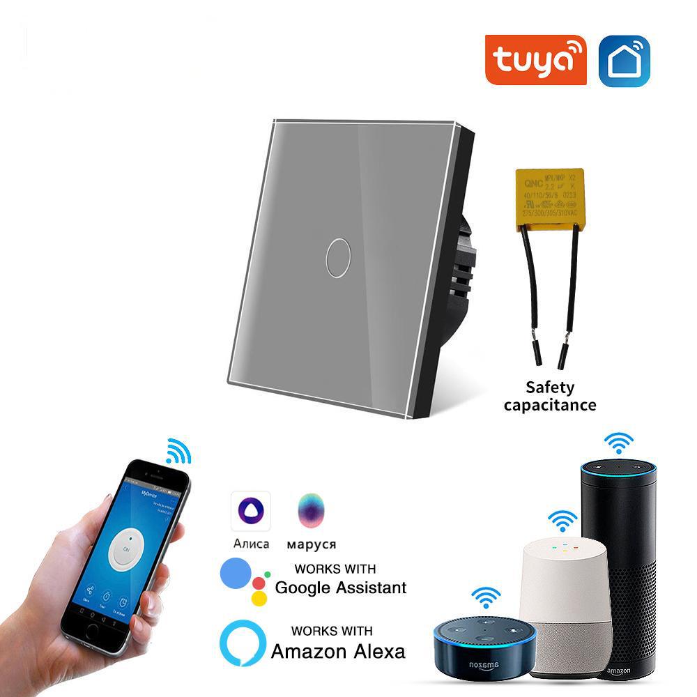 Russian Graffiti Glass Panel WiFi Smart Switch: Single Fire Remote Timing & Voice Control via Alice App