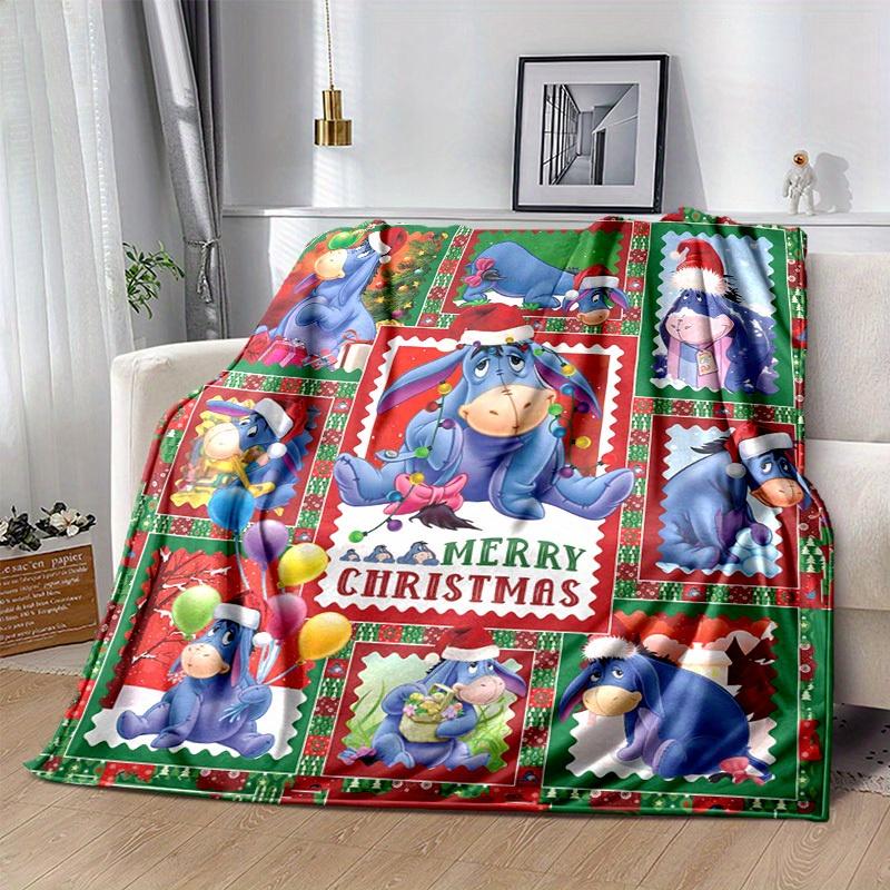 1pc. Christmas Eeyore Plush Blanket, Festive Home Decor, Office Throw, Outdoor Gift for Kids and Adults (80x120 cm)