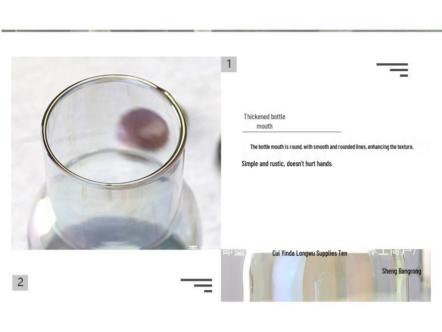 Transparent Minimalist Glass Vase for Office Decoration with Fresh or Dried Flowers