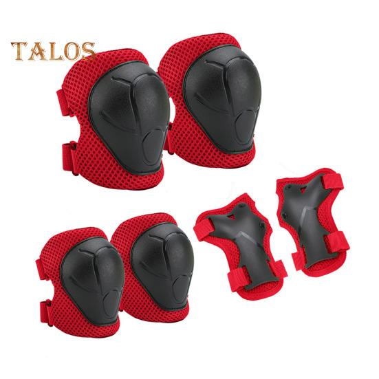 

6 шт./компл. детский защитный комплект для катания на коньках с наколенником, локтем, защитой запястья, защитой для роликовых коньков, скейтборда, самоката, велосипеда, защитным снаряжением для езды на велосипеде красный