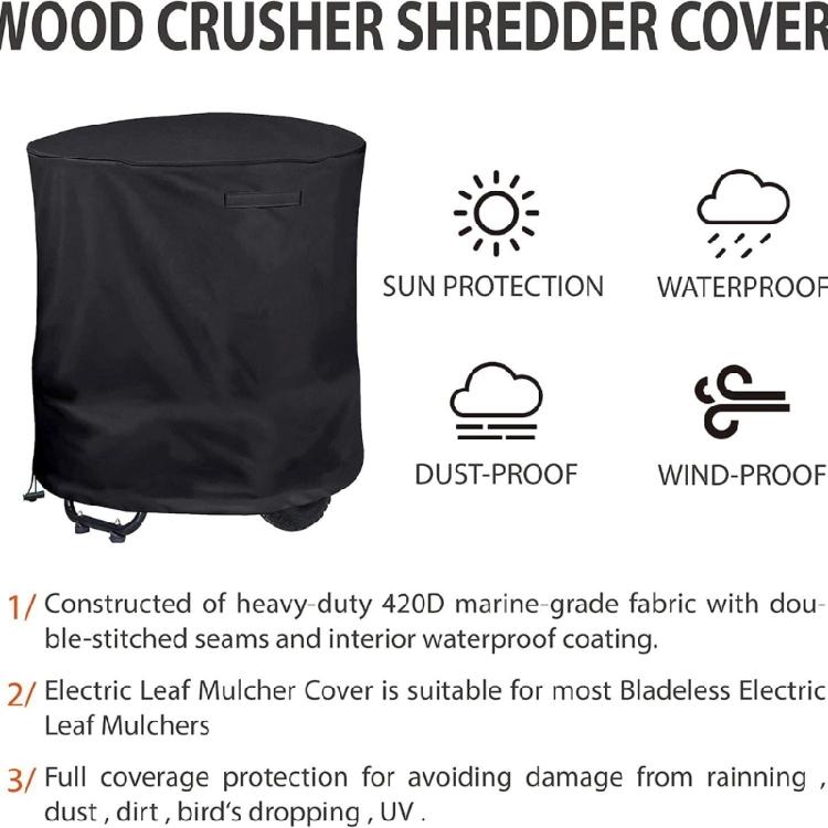 Wood Chipper Shredders Mulcher Cover Shredders Machine Protector Cover Sun Resistant Fabric Garden Tool Accessory