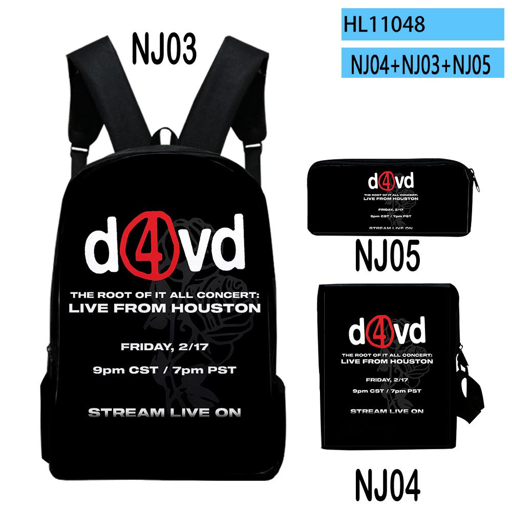 Classic Popular Young Singer D4vd 3D Print 3pcs/Set pupil School Bags Laptop Daypack Backpack Inclined shoulder bag Pencil Case
