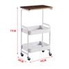 3 Tier Slim Storage Cart Mobile Trolley on Wheel Top Small Table Slide Out Organizer Rolling