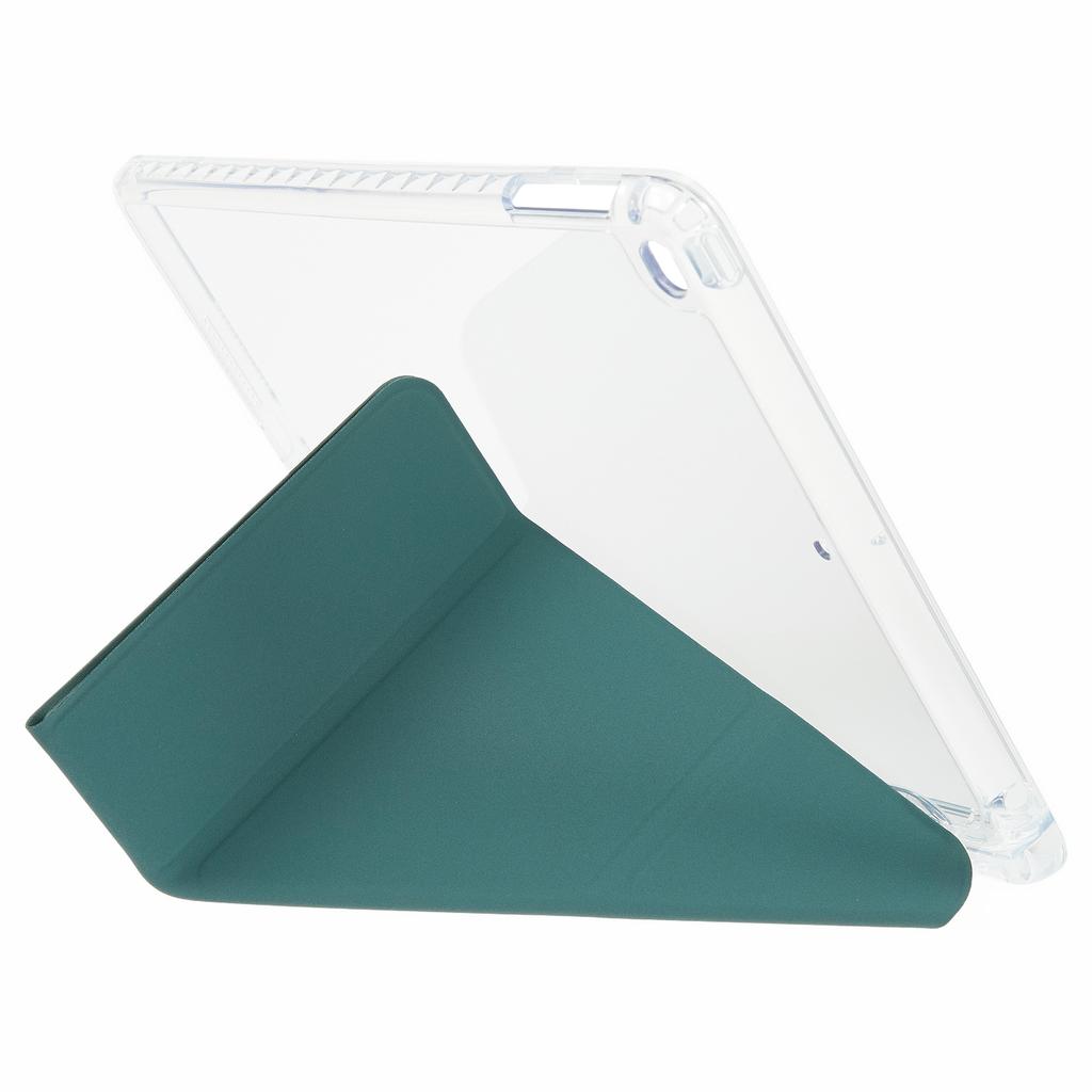 Tablet Case For iPad 9.7-inch (2018)/(2017)/Air 2/Air (2013) , Origami Stand Clear Back PU Leather Cover