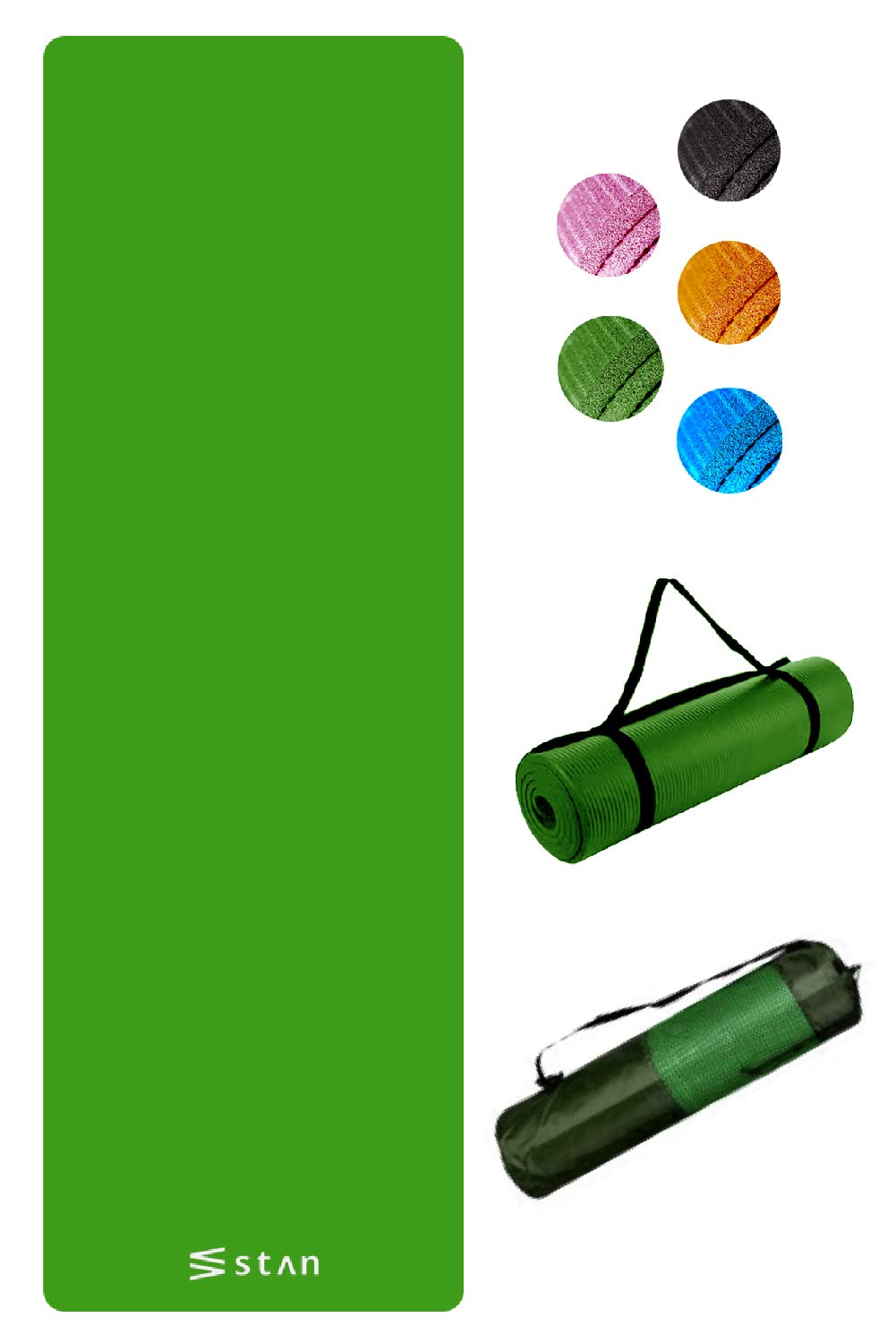 

stan yoga mat 10mm stretch mat training mat pilates mat (green) зелёный