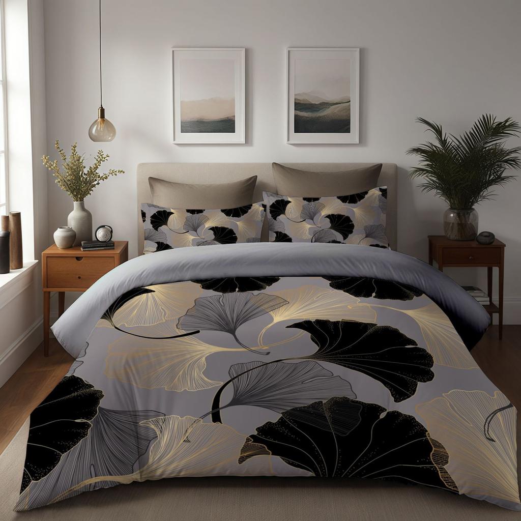 3D Digital Printing Maple Leaf Student Dormitory Bedding Three-Piece Quilt Cover Gift Kit Nordic Style