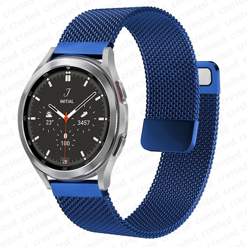 Compatible with Samsung Universal Watch45 & Huawei Watch3: Two-Section Milanese Stainless Steel Band, 20/22mm