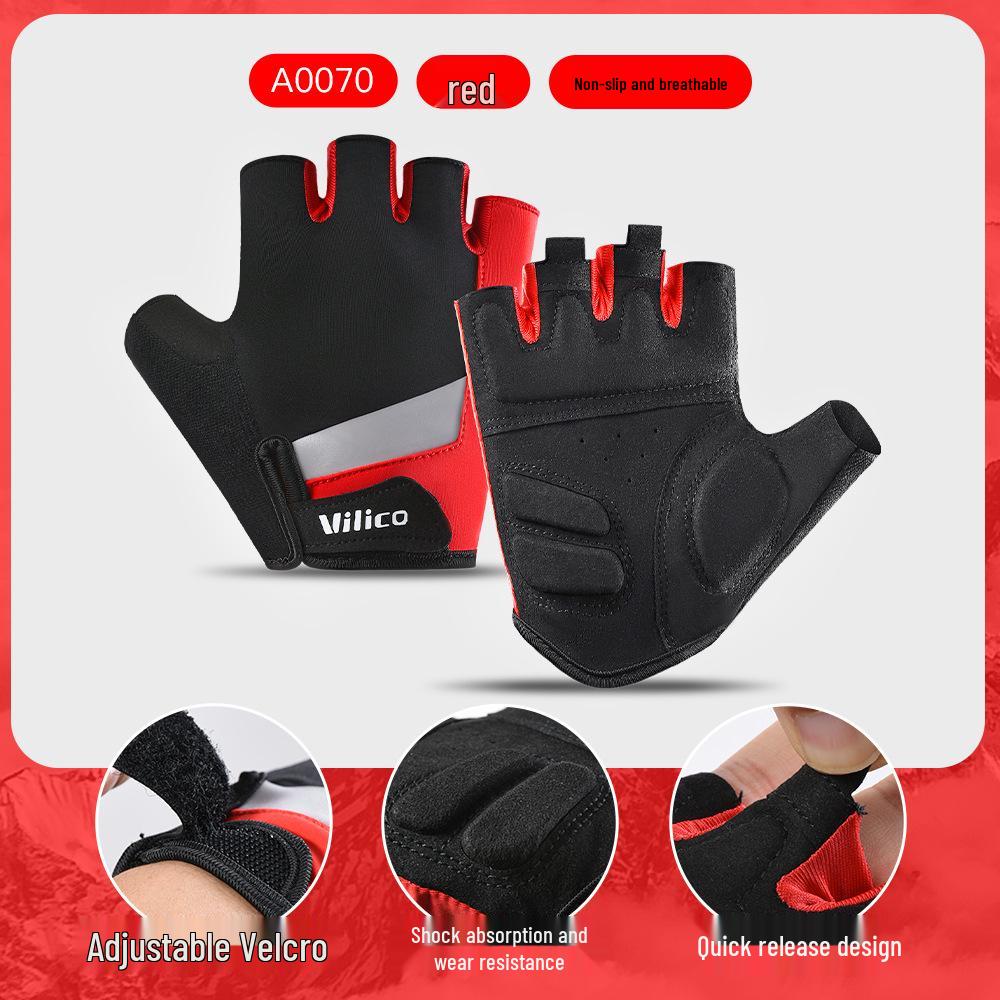 Breathable Anti-Slip Half-Finger Cycling & Running Gloves - Shock Absorbing Summer Sport Gear