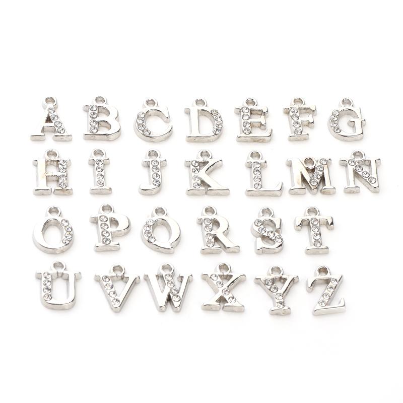 26pcs A-Z Letter Alloy Pendant Color Alphabet Enamel Dripping Oil Charms Bead for DIY Neckalce Bracelet Jewelry Making Accessory