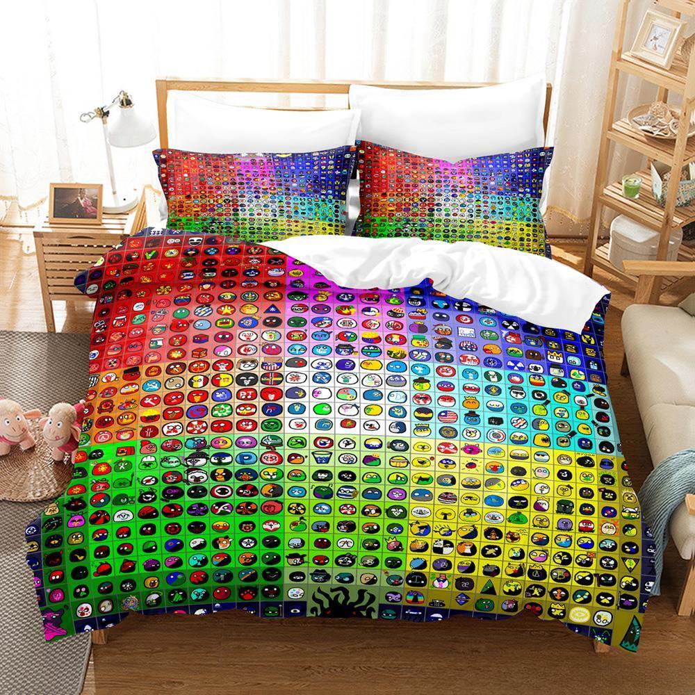 Nowy Zestaw Pościeli Countryball Polandballs Pojedynczy Bliźniak Pełny Queen King Size Zestaw na Łóżko Aldult Dziecko Sypialnia Zestawy Poszewek na Kołdrę 3D Anime