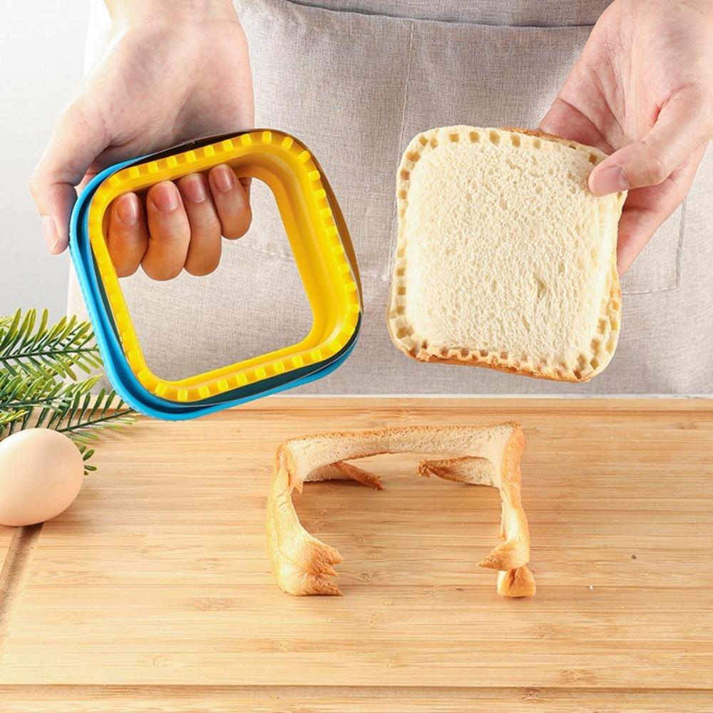6pcs/Set Various Shapes Sandwich Cutter Mold Dinosaurs Square Cookie Bread Mold Stars Stainless Steel PP Cookie Cutter