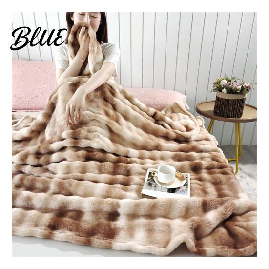 Plüsch-Überwurf 3D-Blasen-Decke Tie-Dye Kunst-Kaninchenfell-Textur Tragbar Büro-Nickerchen Fleece Weich Warm Gemütlich Dekorative Abdeckung für Couch Sofa Bett