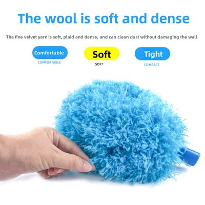 Long Handled Extendable Feather Duster Aluminum Alloy Splicing Reusable Ceiling Fan Duster Adjustable Rings Shape Cleaner Brush