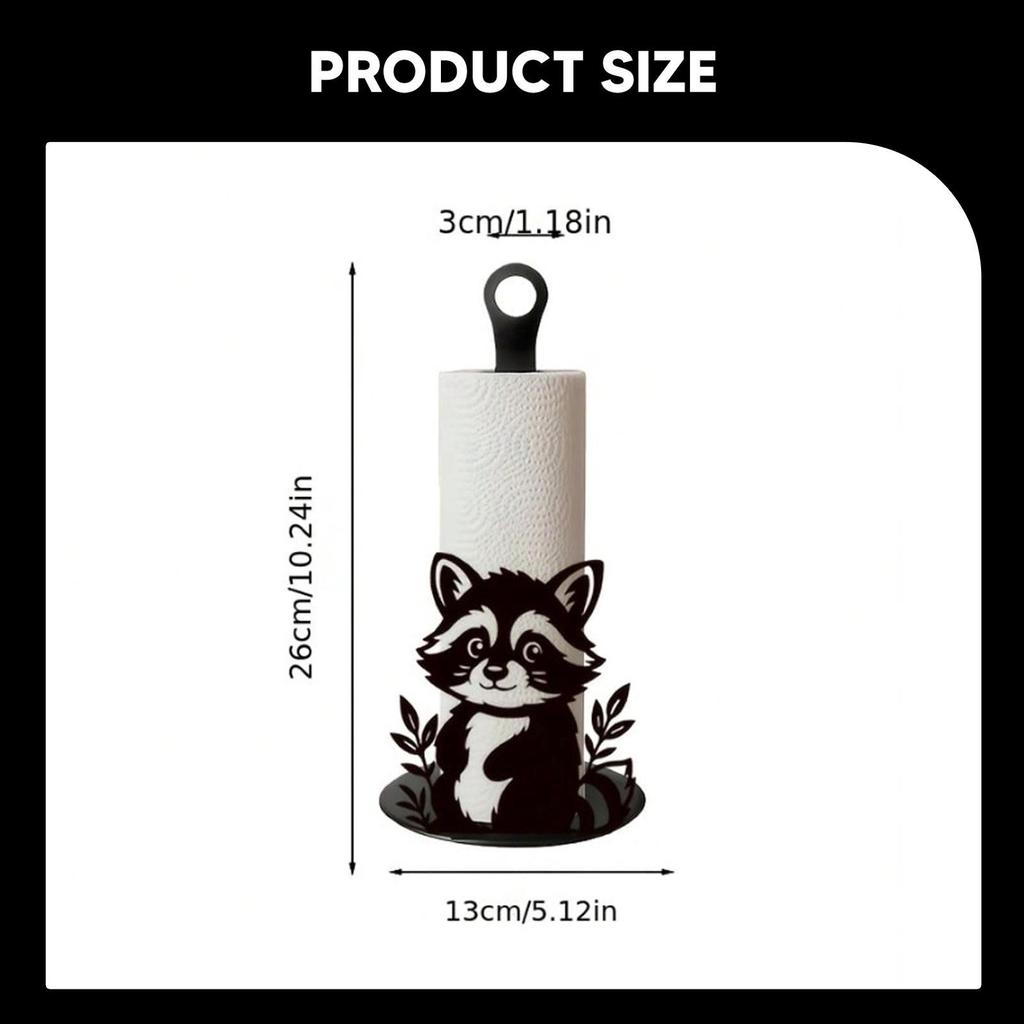 Kitchen Paper Towel Holder Raccoon Rack Standing Dispenser for Living Room