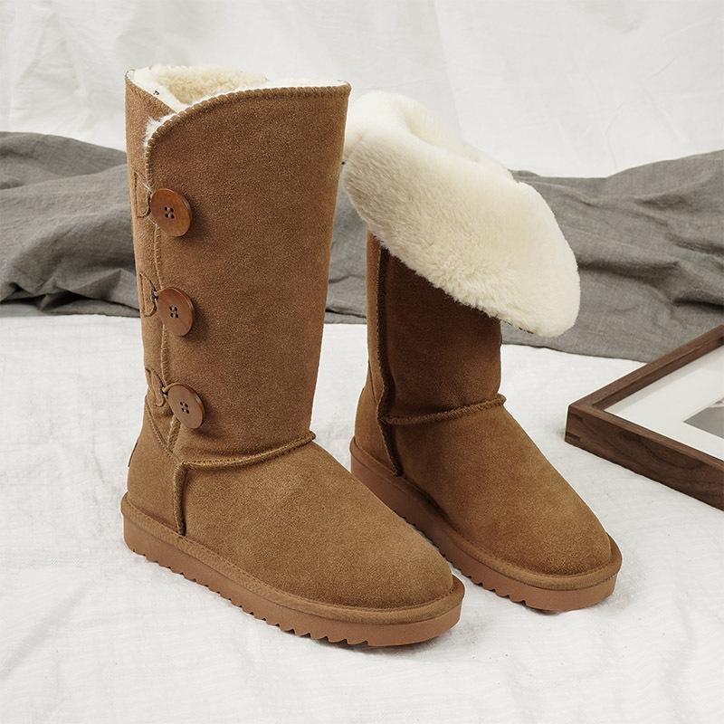 

Снігові черевики з високою трубкою Жіночі зимові плюшеві потовщені бавовняні чоботи Жіночі теплі нековзкі повсякденні черевики великого розміру 36 жовтий