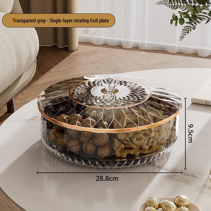 Elegantní miska na ořechy a sladkosti: Uzavíratelný talíř na ovoce a krabička na svačiny pro konferenční stolek