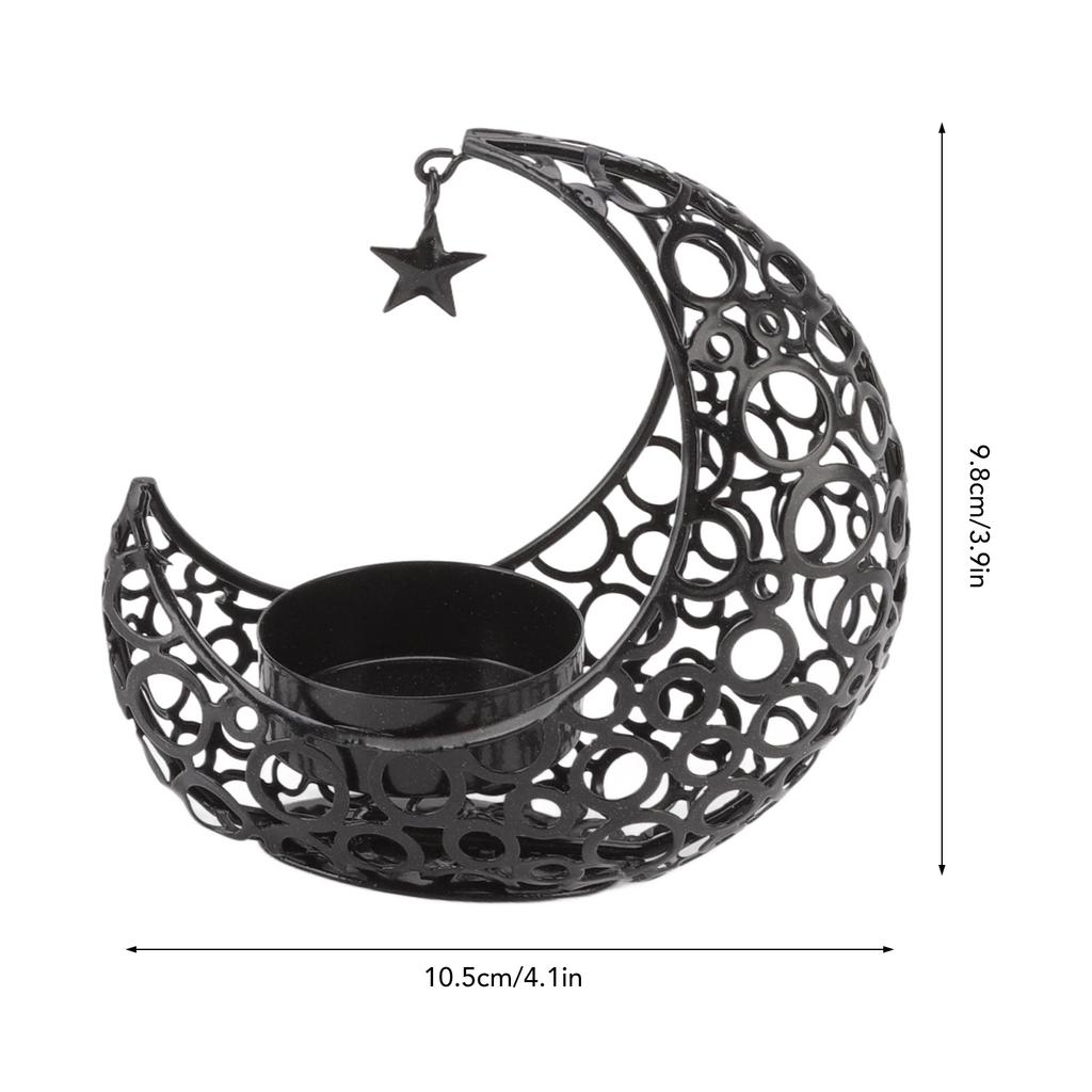 Romantic Moon Candlestick Iron Hollowed Candle Holder for Weddings Christmas Decoration Dining Coffee Table