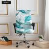 Stretch Printed Computer Office Chair Covers Universal Soft Desk Rotating Chair Protector with Zipper Removable Anti-Dust Cover