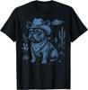 French Bulldog Cowboy UFO TShirt Custom Printed Graphic T Shirts Unisex Summer Streetwear Tops Camiseta Hombre