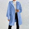 Women's Fashion Solid Color Long Sleeve Hooded Loose Fleece Jacket