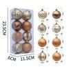 8pcs New 6cm Christmas Ball Pendant Electroplated DIY Xmas Tree Charm Plastics Xmas Tree Ornament for Christmas Celebration